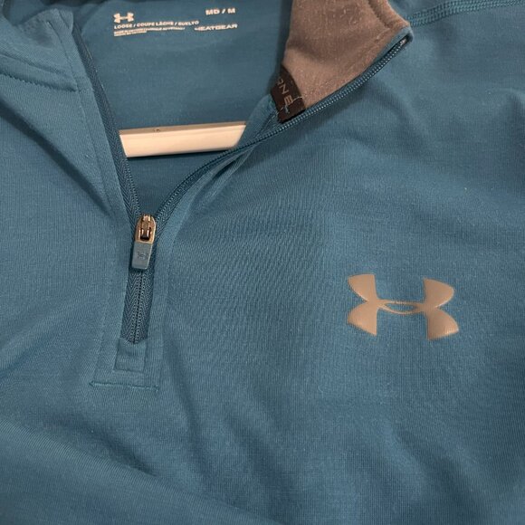Under Armour Men's Long Sleeve Quarter Zip Shirt, Medium, Blue - Picture 6 of 10